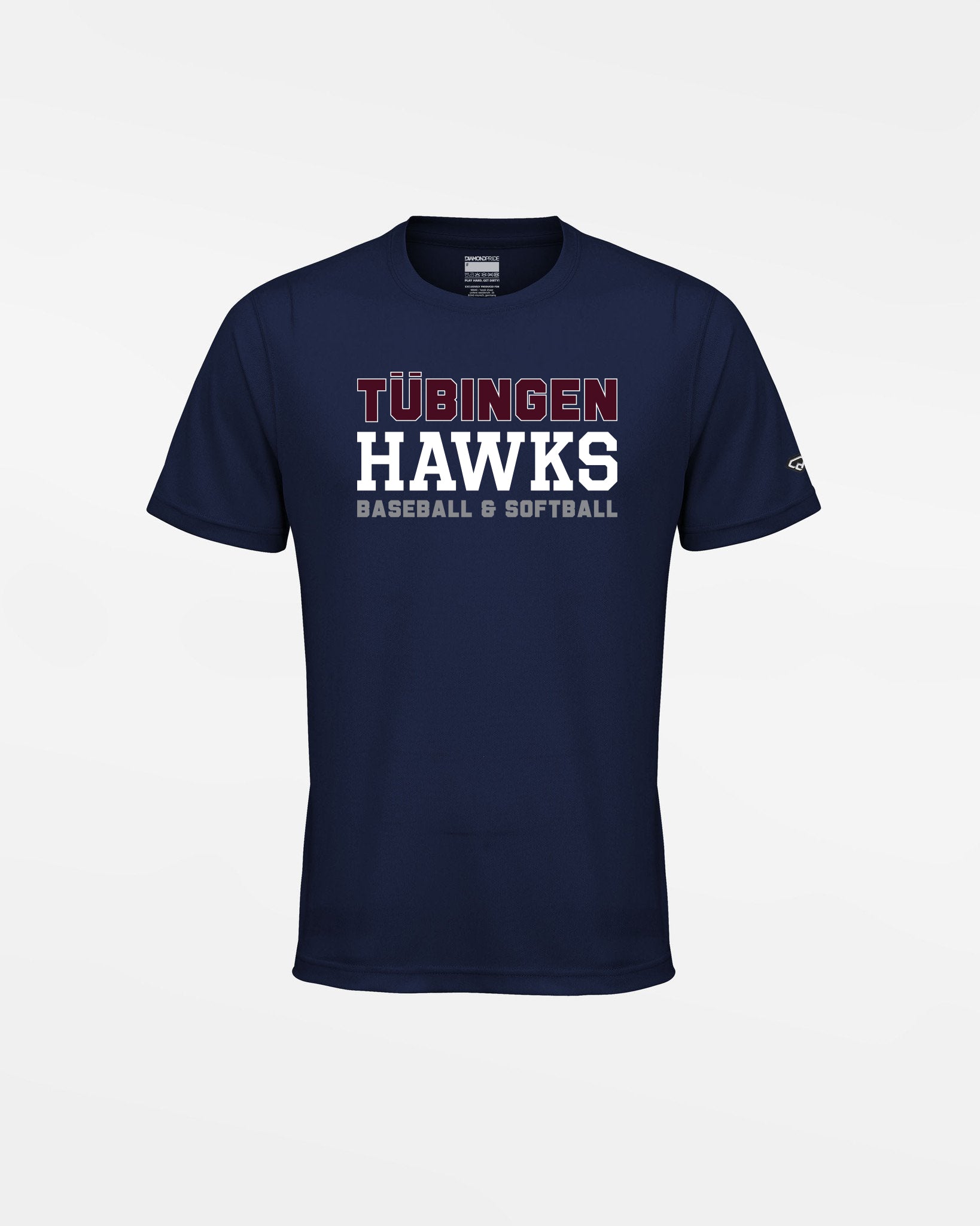 Diamond Pride Kids Basic Functional T-Shirt "Tübingen Hawks", Primary Logo, navy blau-DIAMOND PRIDE