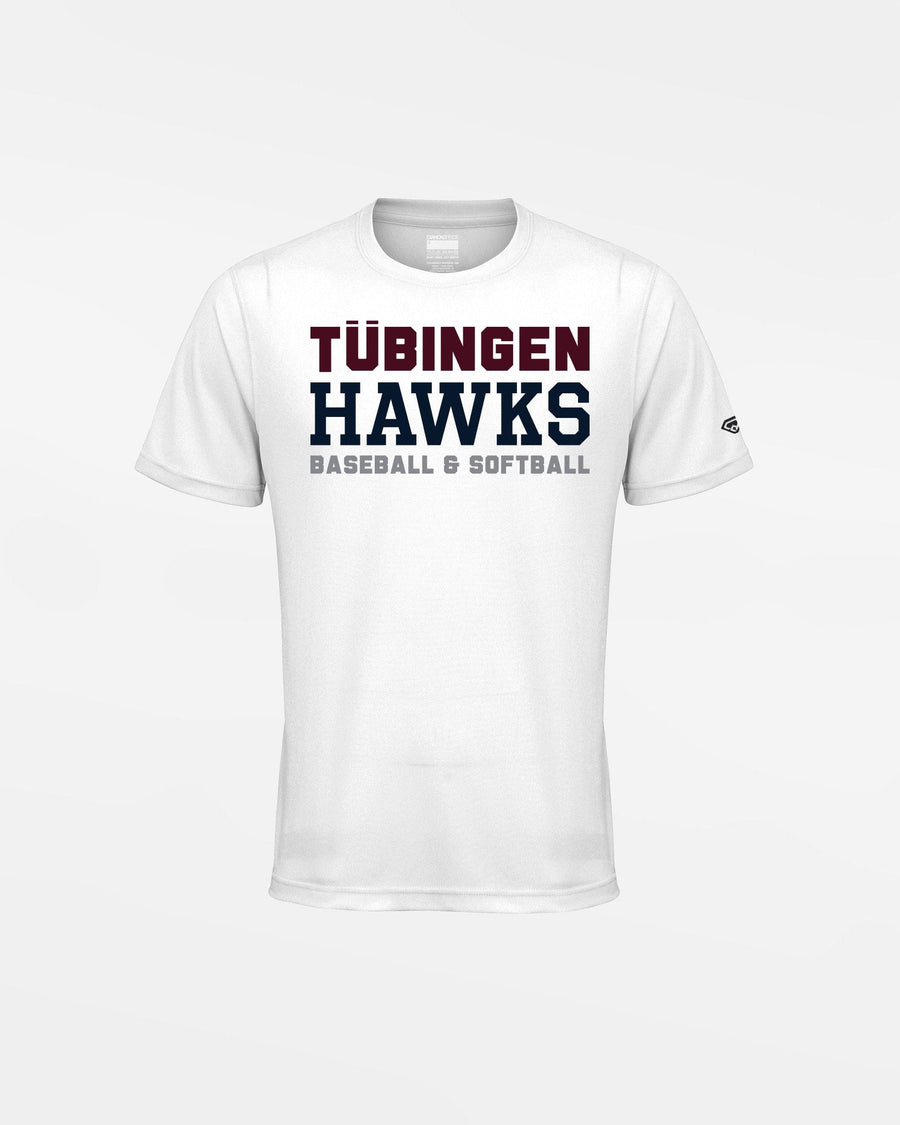 Diamond Pride Kids Basic Functional T-Shirt "Tübingen Hawks", Primary Logo, weiss-DIAMOND PRIDE