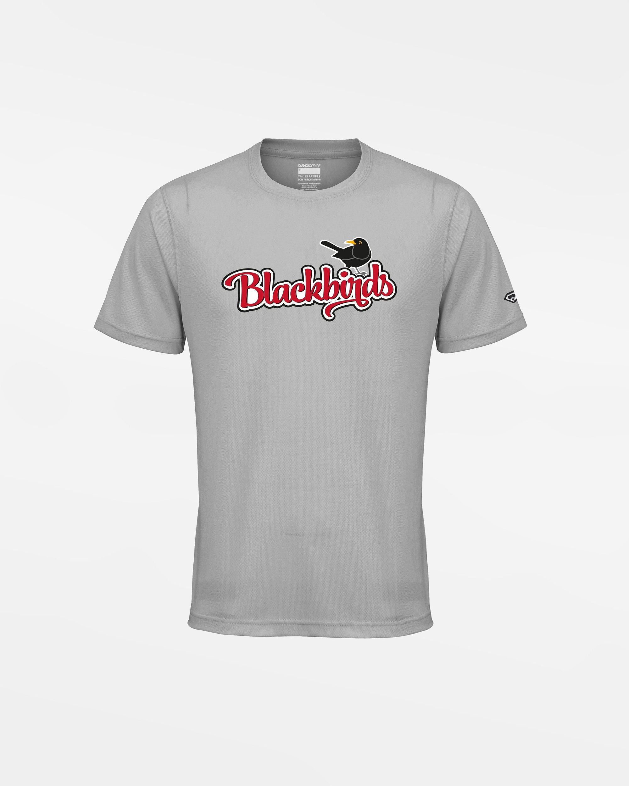 Diamond Pride Kids Basic Functional T-Shirt "Wolfsburg Blackbirds", Bird, grau-DIAMOND PRIDE