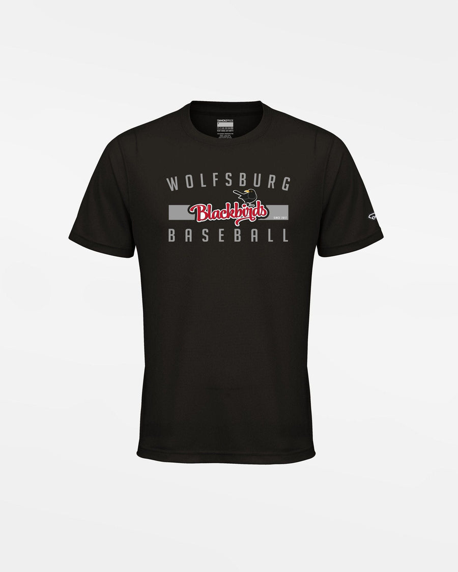 Diamond Pride Kids Basic Functional T-Shirt "Wolfsburg Blackbirds", Script, schwarz-DIAMOND PRIDE
