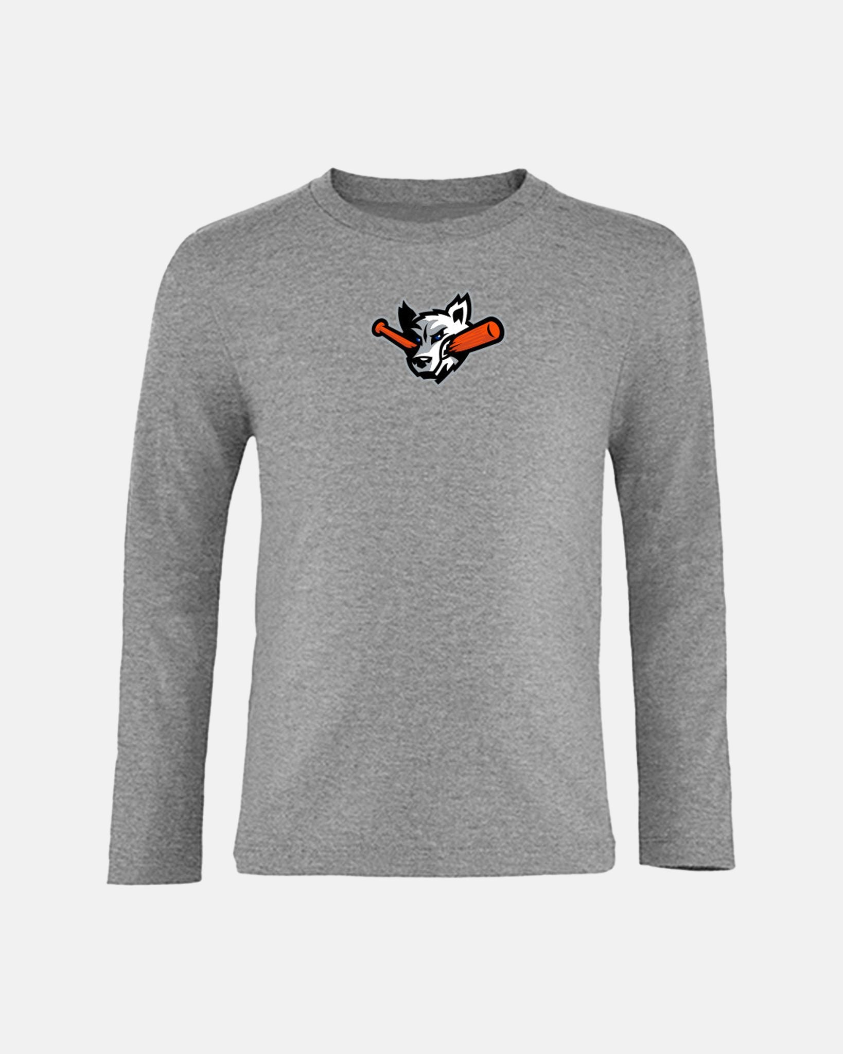 Diamond Pride Kids Longsleeve Shirt "Laufer Wölfe", Wolf, heather grau-DIAMOND PRIDE