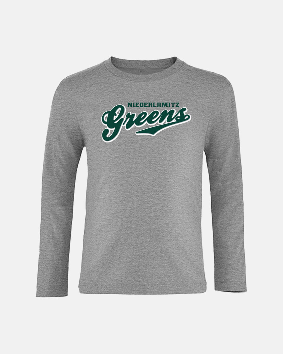 Diamond Pride Kids Longsleeve Shirt "Niederlamitz Greens", Script, heather grau-DIAMOND PRIDE