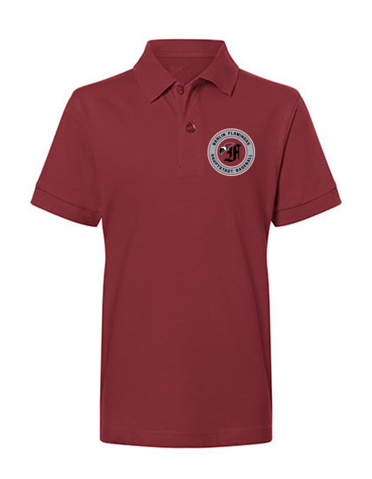 Diamond Pride Kids Premium Polo-Shirt, "Berlin Flamingos", Crest Baseball, maroon-rot-DIAMOND PRIDE