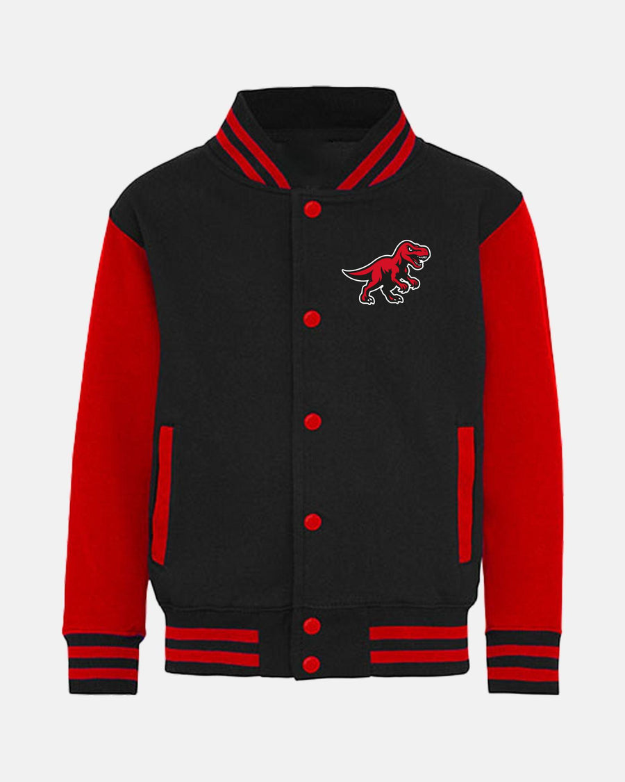 Diamond Pride Kids Varsity College Jacke "Altdorf Raptors", Dino & Script, schwarz - rot-DIAMOND PRIDE