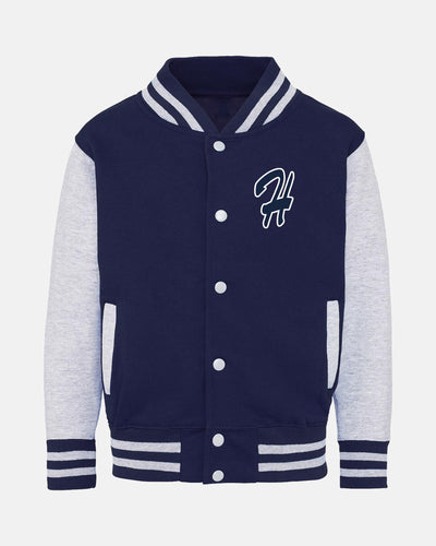 Diamond Pride Kids Varsity College Jacke "Gramastetten Highlanders", H & Baseball, navy blau - heather grau-DIAMOND PRIDE