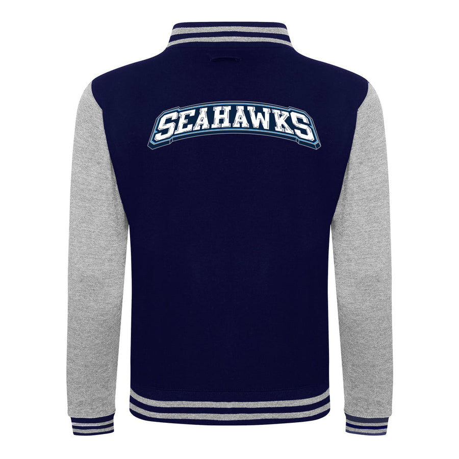 Diamond Pride Kids Varsity College Jacke "Kiel Seahawks", K & Script, navy blau - heather grau-DIAMOND PRIDE