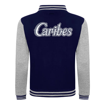 Diamond Pride Kids Varsity College Jacke "Munich Caribes", Palme & Script, navy blau-heather grau-DIAMOND PRIDE