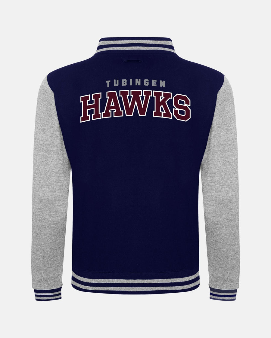 Diamond Pride Kids Varsity College Jacke "Tübingen Hawks", H & Script, navy blau-heather grau-DIAMOND PRIDE