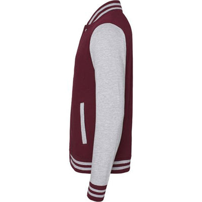 Diamond Pride Kids Varsity College Jacke "Wesseling Vermins", Old Vermins Baseball, maroon-rot - heather grau (Copy)-DIAMOND PRIDE