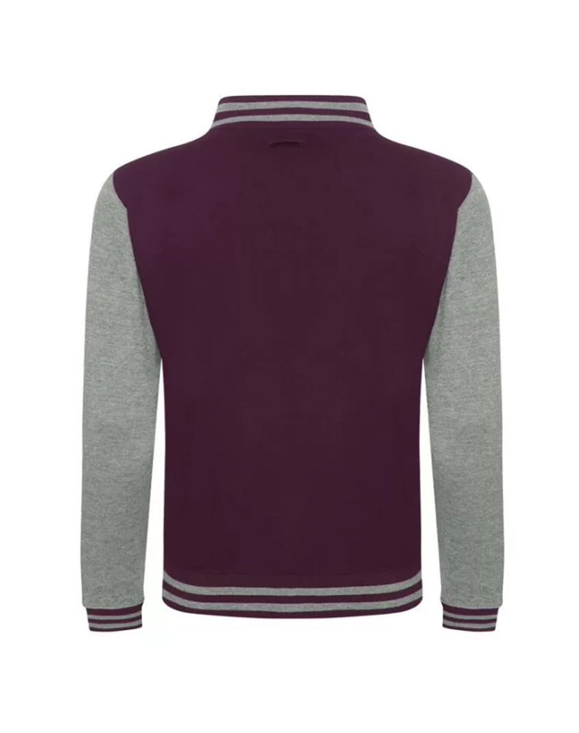 Diamond Pride Kids Varsity College Jacke, maroon rot - heather grau-DIAMOND PRIDE