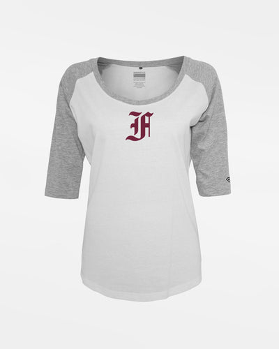 Diamond Pride Ladies 3/4 Contrast Raglan T-Shirt, "Berlin Flamingos", F, weiss-heather grau-DIAMOND PRIDE
