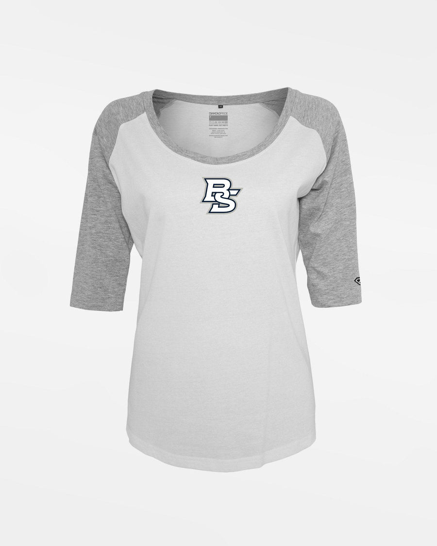 Diamond Pride Ladies 3/4 Contrast Raglan T-Shirt "Braunschweig 89ers", BS, weiss-heather grau-DIAMOND PRIDE