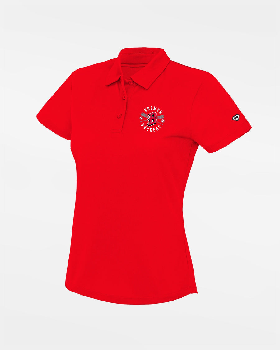 Diamond Pride Ladies Basic Functional Polo-Shirt "Bremen Dockers", Crest, rot-DIAMOND PRIDE