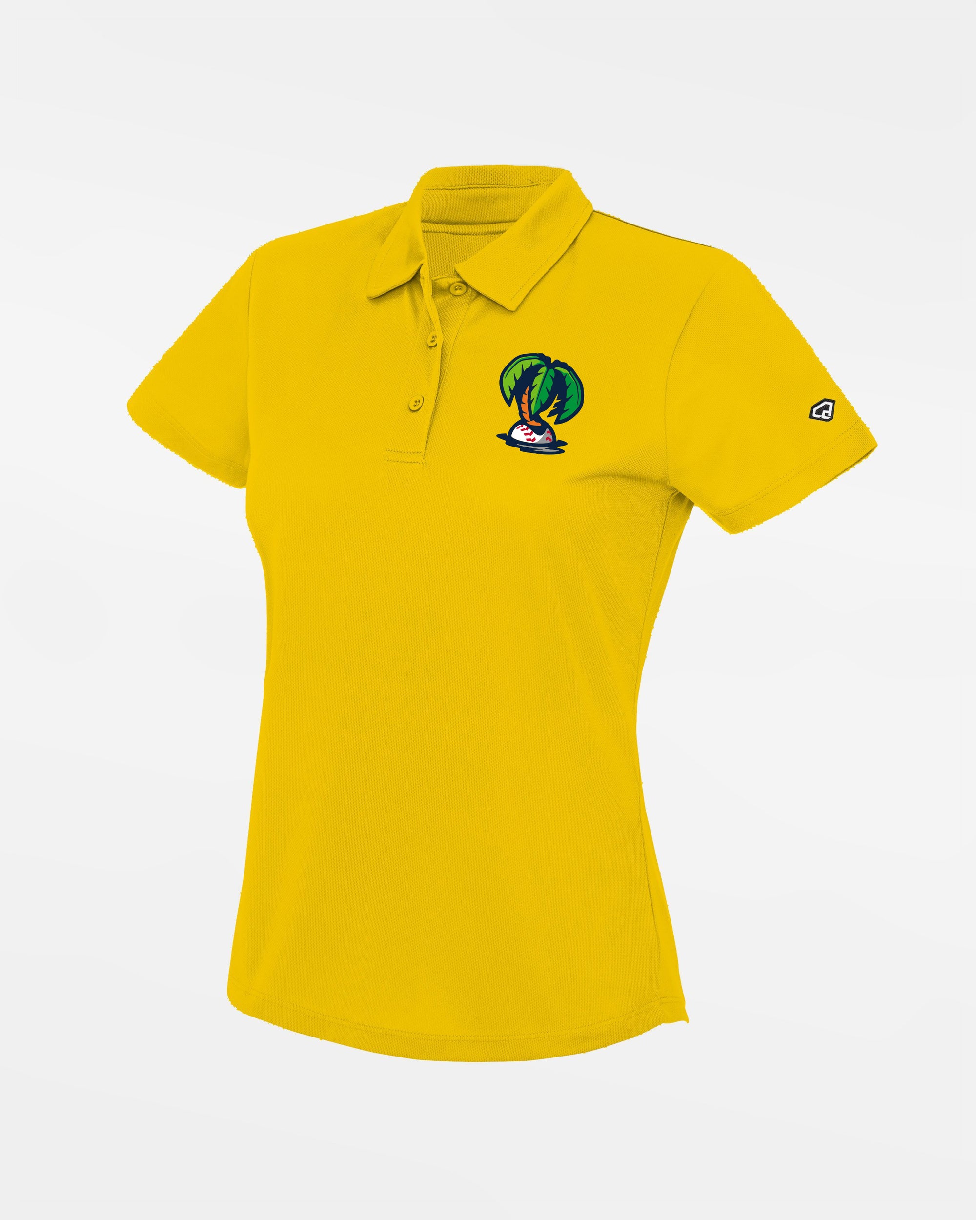 Diamond Pride Ladies Basic Functional Polo-Shirt "Munich Caribes", Palme, gelb-DIAMOND PRIDE