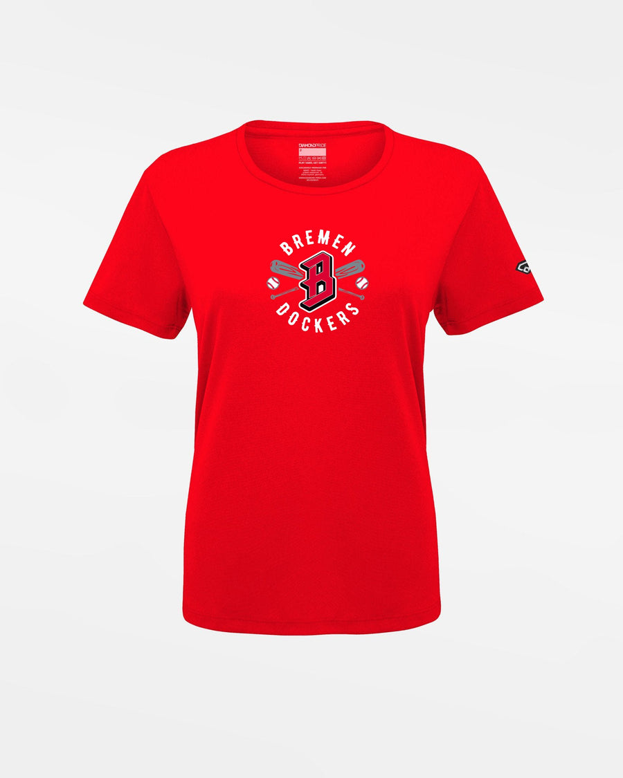 Diamond Pride Ladies Basic Functional T-Shirt "Bremen Dockers", Crest, rot-DIAMOND PRIDE