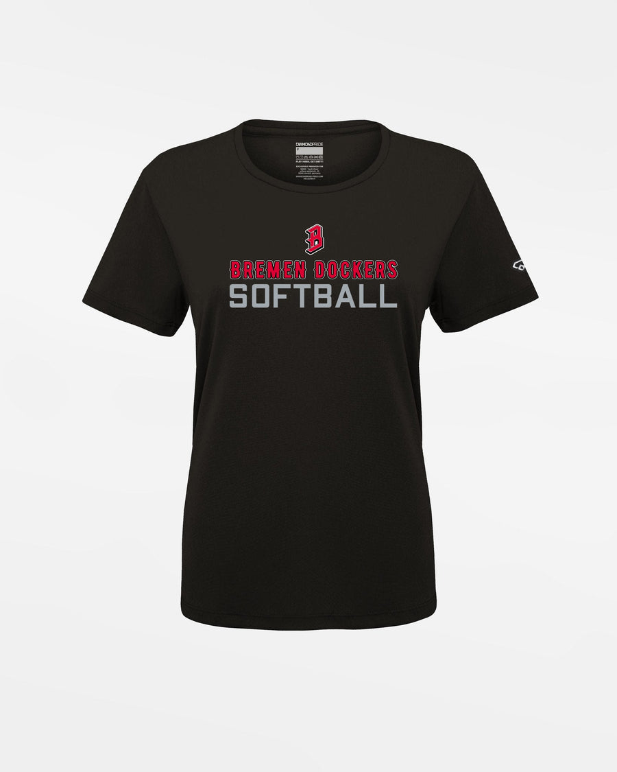 Diamond Pride Ladies Basic Functional T-Shirt "Bremen Dockers", Softball, schwarz-DIAMOND PRIDE