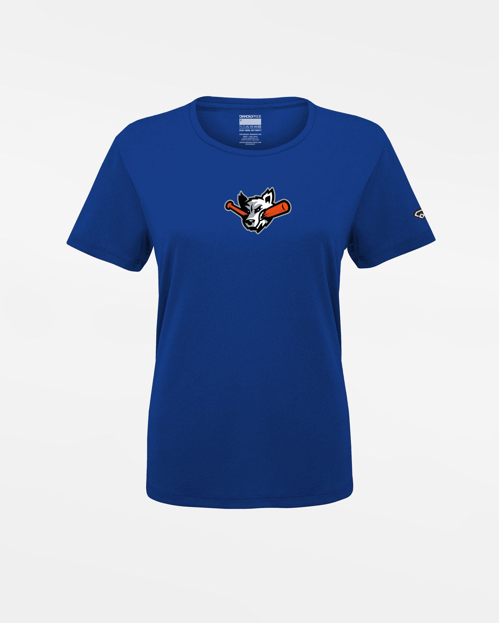 Diamond Pride Ladies Basic Functional T-Shirt "Laufer Wölfe", Wolf, royal-blau-DIAMOND PRIDE