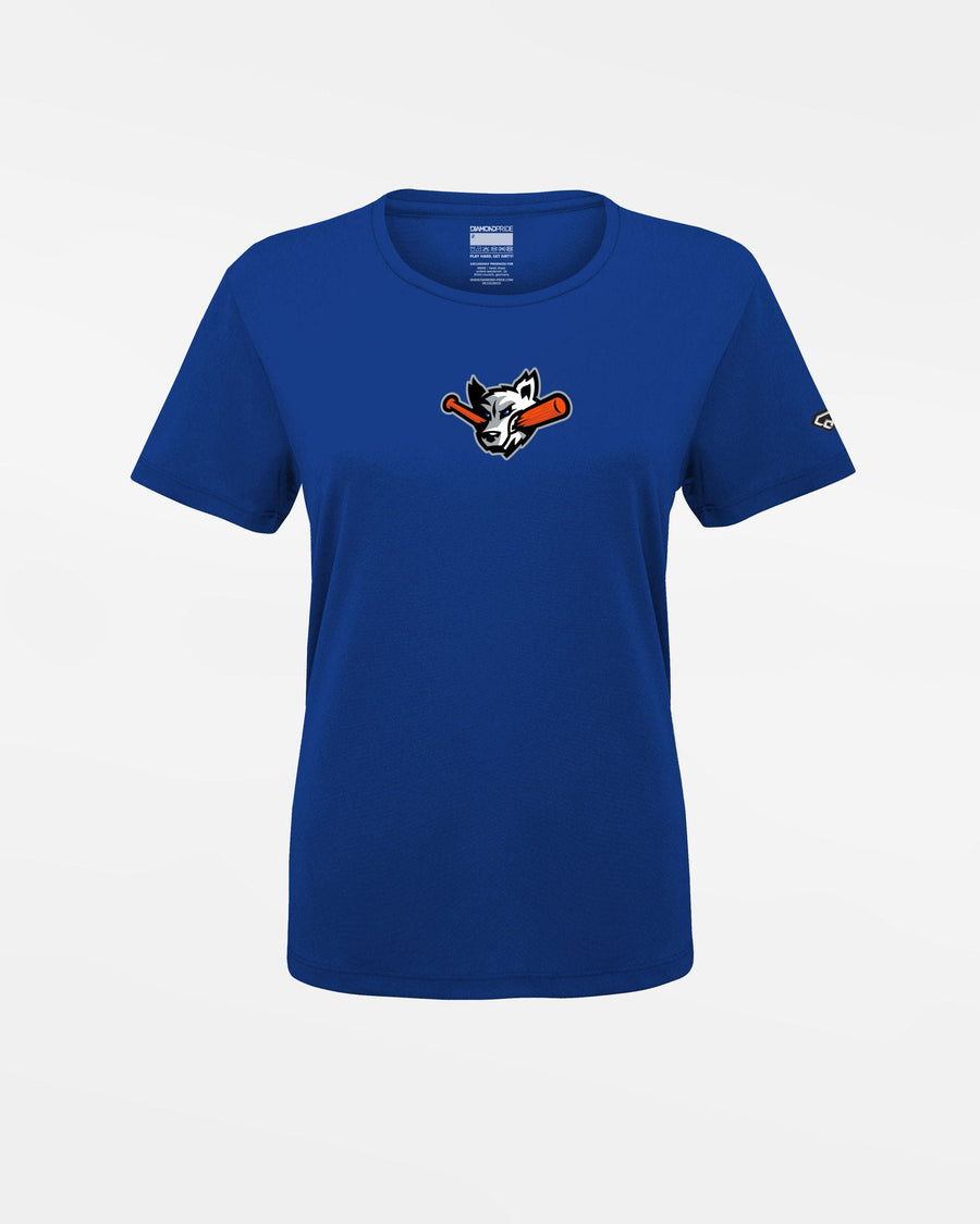 Diamond Pride Ladies Basic Functional T-Shirt "Laufer Wölfe", Wolf, royal-blau-DIAMOND PRIDE