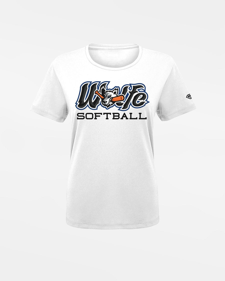 Diamond Pride Ladies Basic Functional T-Shirt "Laufer Wölfe", Wölfe Softball, weiss-DIAMOND PRIDE