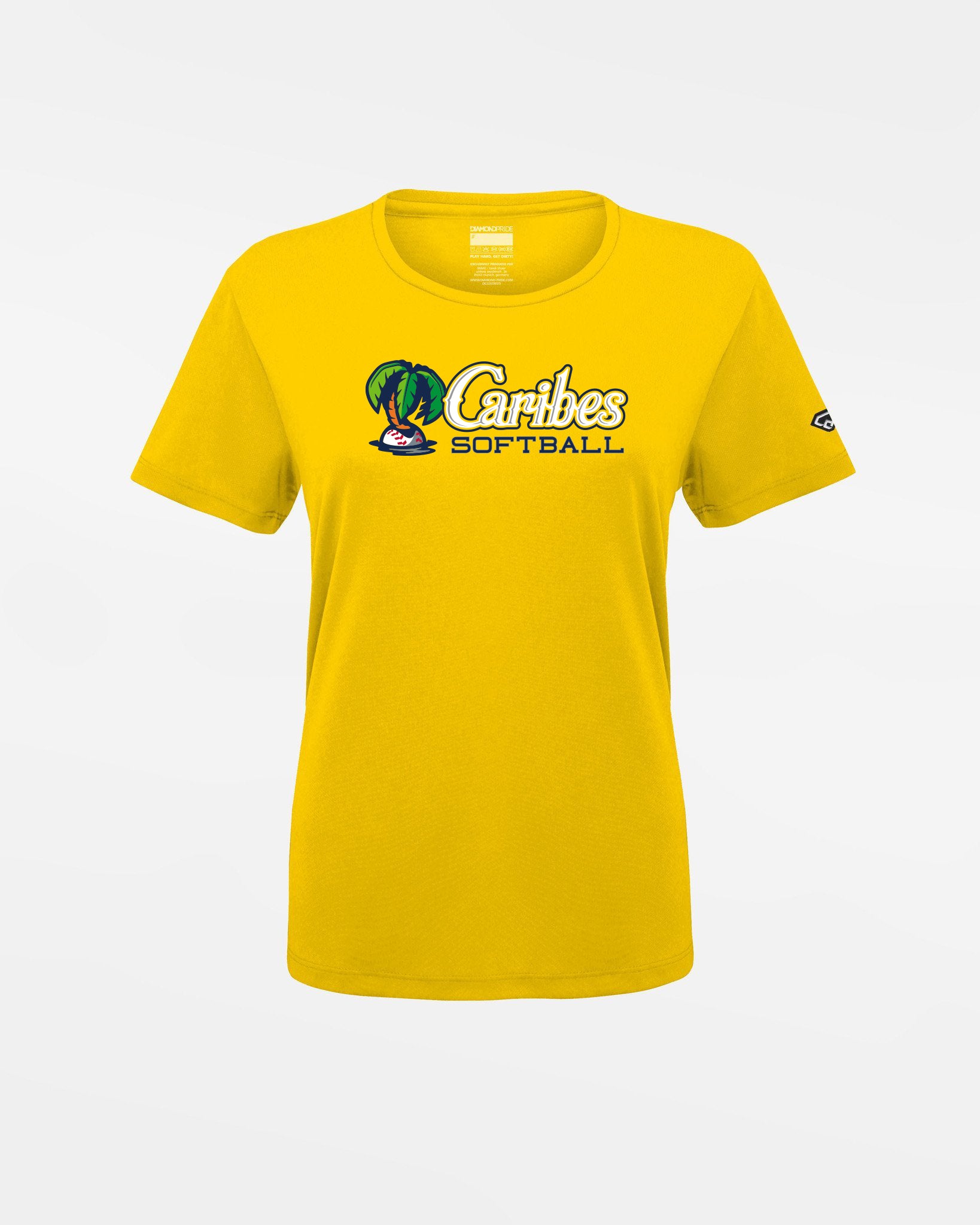 Diamond Pride Ladies Basic Functional T-Shirt "Munich Caribes", Softball, gelb-DIAMOND PRIDE