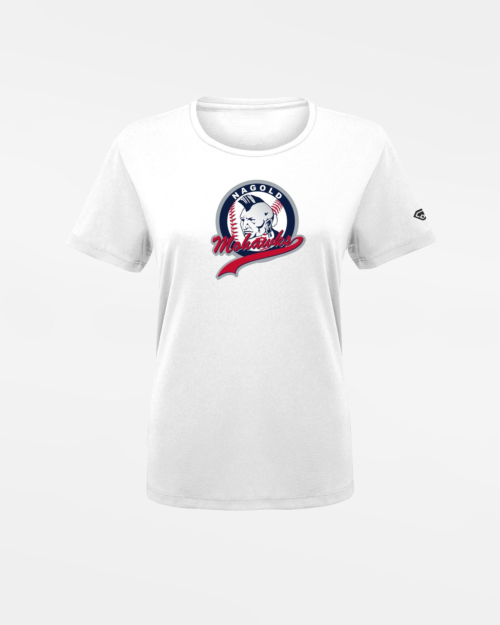 Diamond Pride Ladies Basic Functional T-Shirt "Nagold Mohawks", Crest, weiss-DIAMOND PRIDE