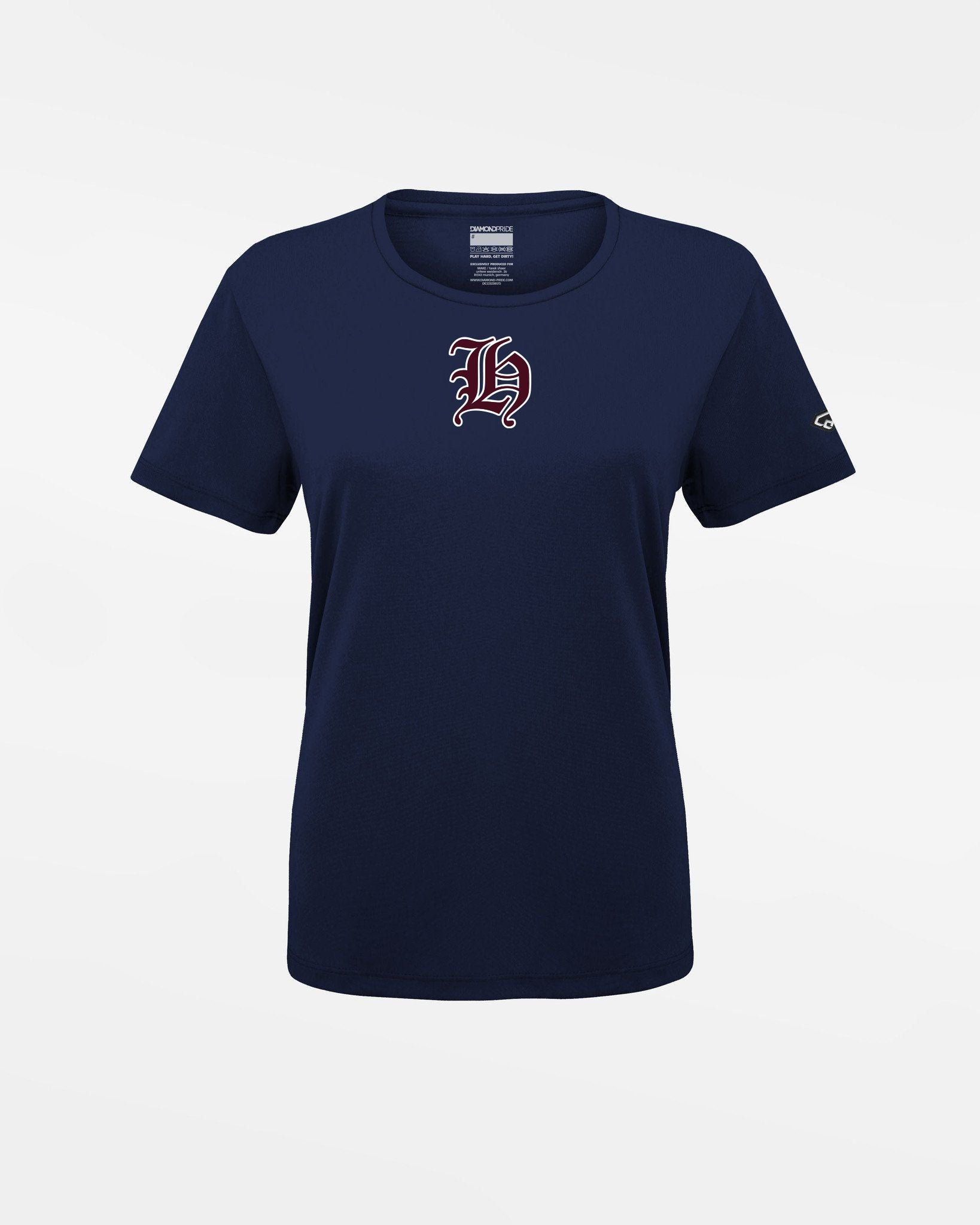Diamond Pride Ladies Basic Functional T-Shirt "Tübingen Hawks", H, navy blau-DIAMOND PRIDE