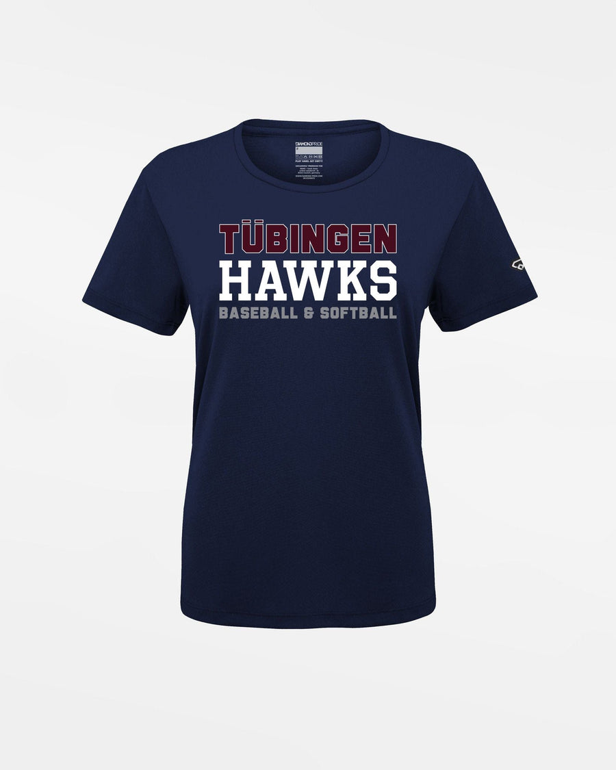 Diamond Pride Ladies Basic Functional T-Shirt "Tübingen Hawks", Primary Logo, navy blau-DIAMOND PRIDE