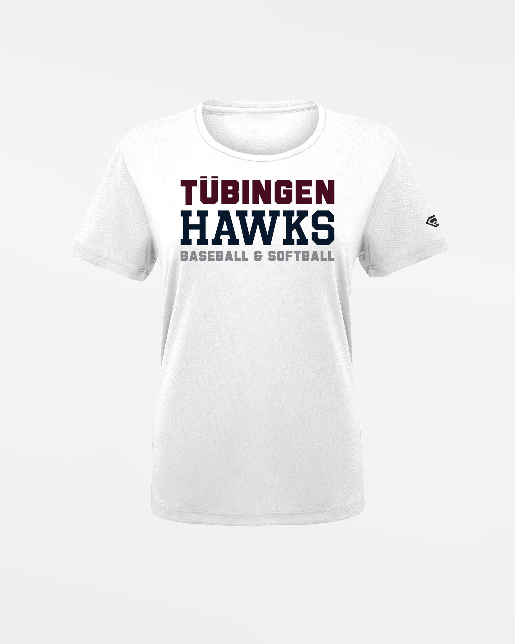 Diamond Pride Ladies Basic Functional T-Shirt "Tübingen Hawks", Primary Logo, weiss-DIAMOND PRIDE