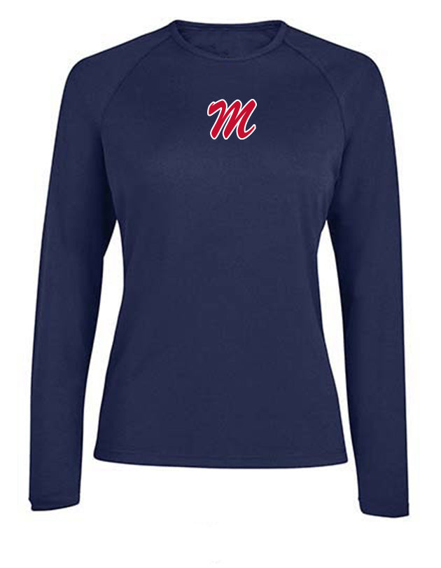 Diamond Pride Ladies Light-Performance Longsleeve Shirt "Nagold Mohawks", M, navy blau-DIAMOND PRIDE