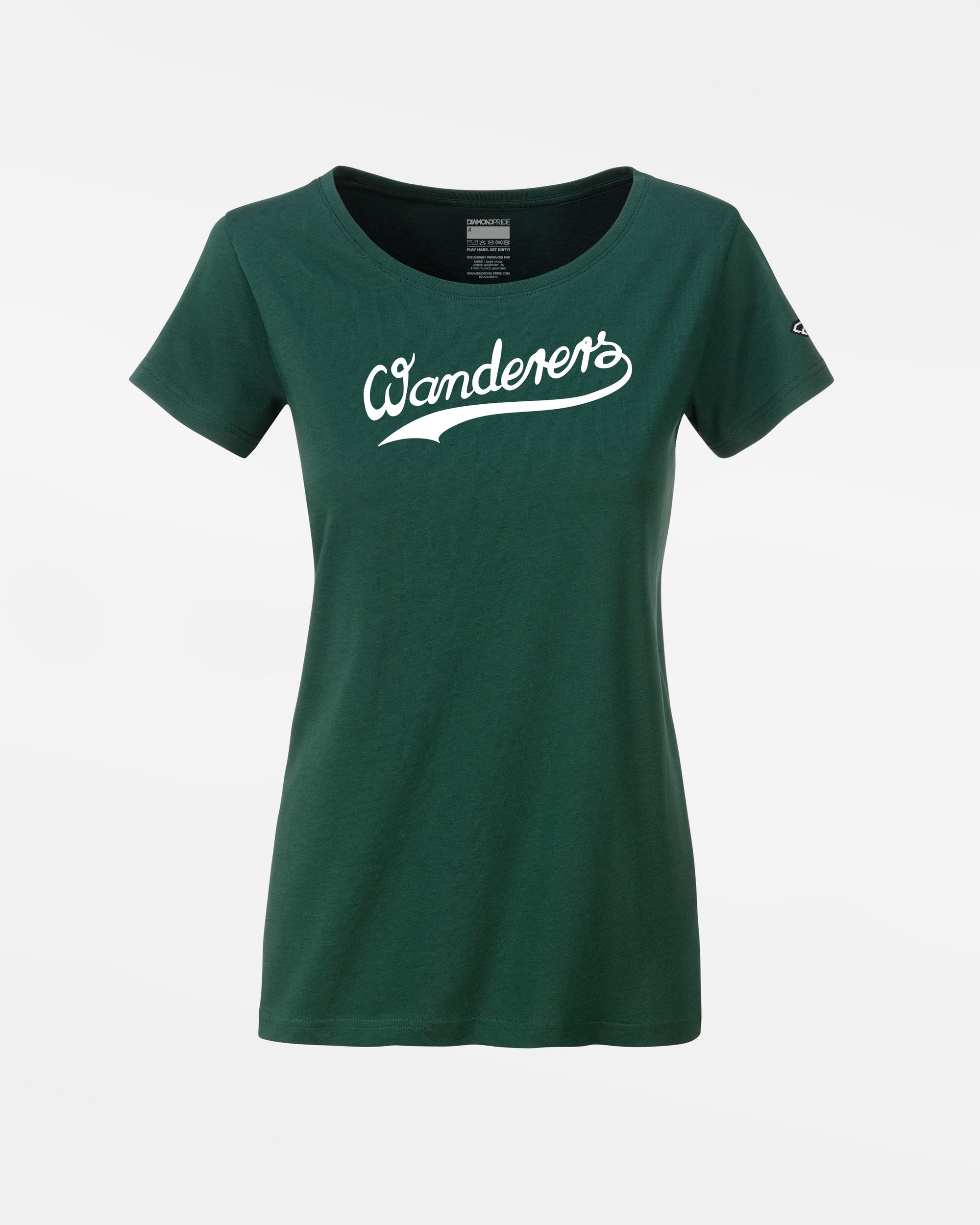 Diamond Pride Ladies Premium Light T-Shirt "Herrenberg Wanderers", Script, dunkelgrün-DIAMOND PRIDE