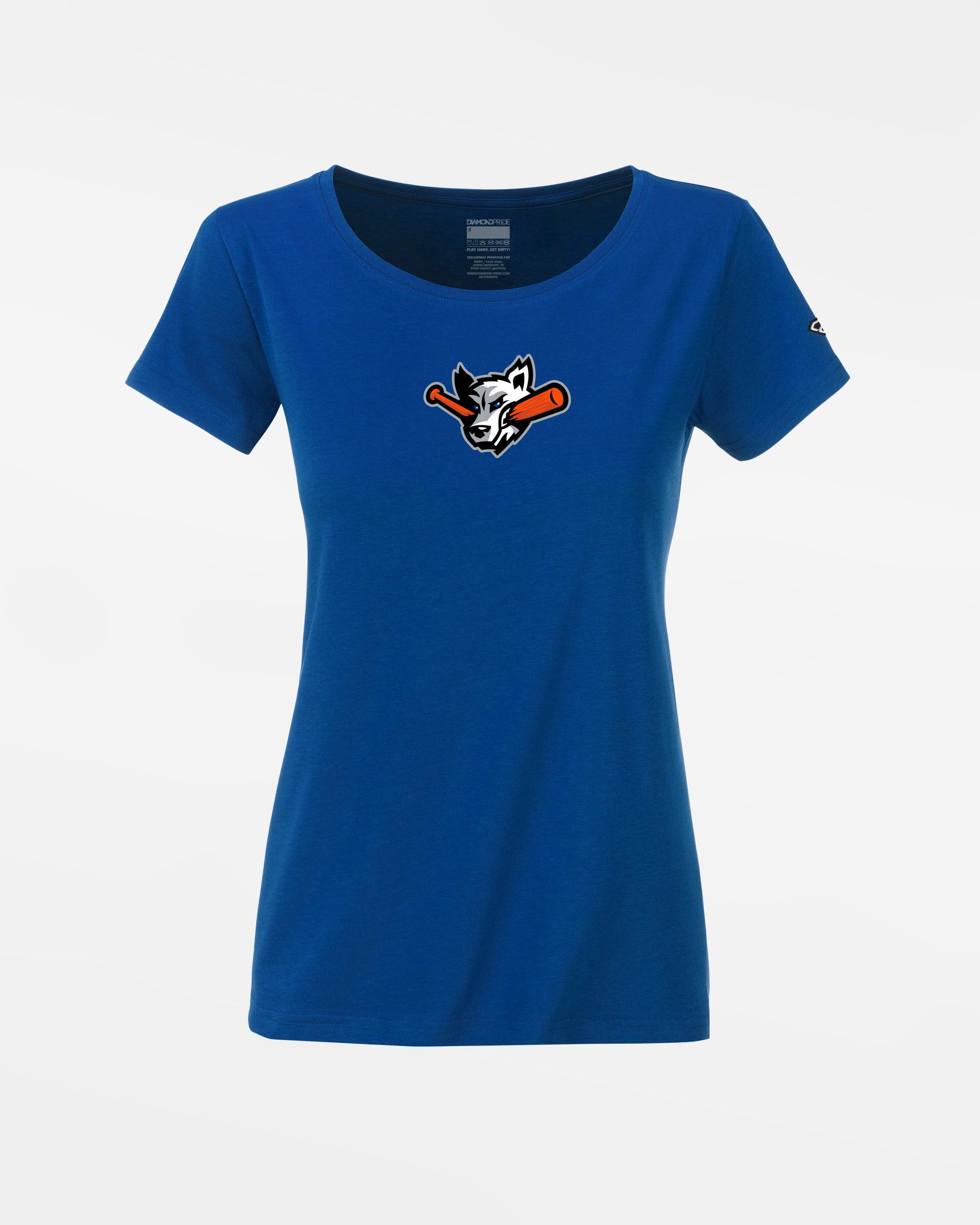 Diamond Pride Ladies Premium Light T-Shirt "Laufer Wölfe", Wolf, royal blau-DIAMOND PRIDE