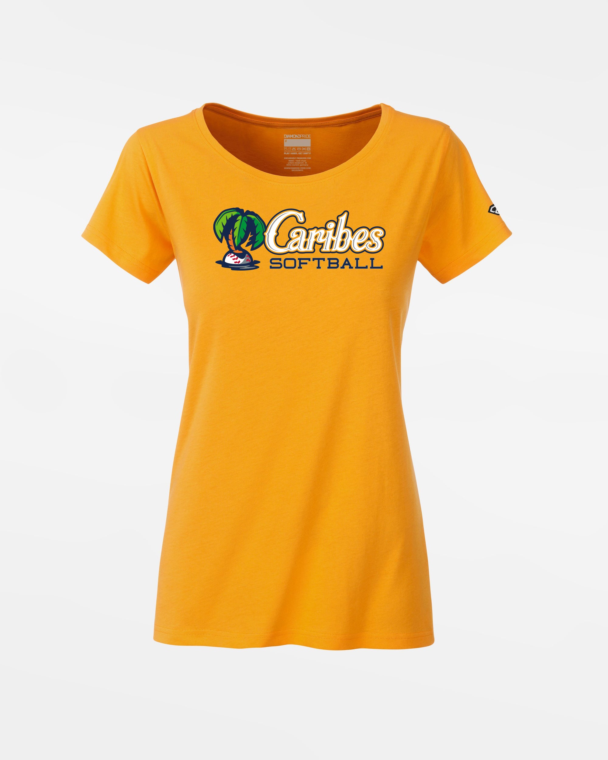 Diamond Pride Ladies Premium Light T-Shirt "Munich Caribes", Softball, gelb-DIAMOND PRIDE