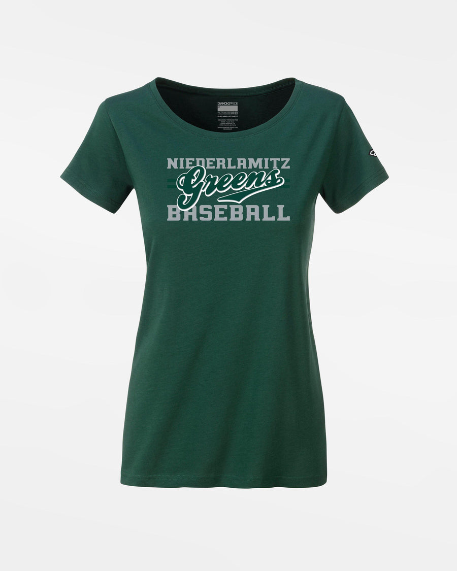 Diamond Pride Ladies Premium Light T-Shirt "Niederlamitz Greens", Primary Logo, dunkelgrün-DIAMOND PRIDE