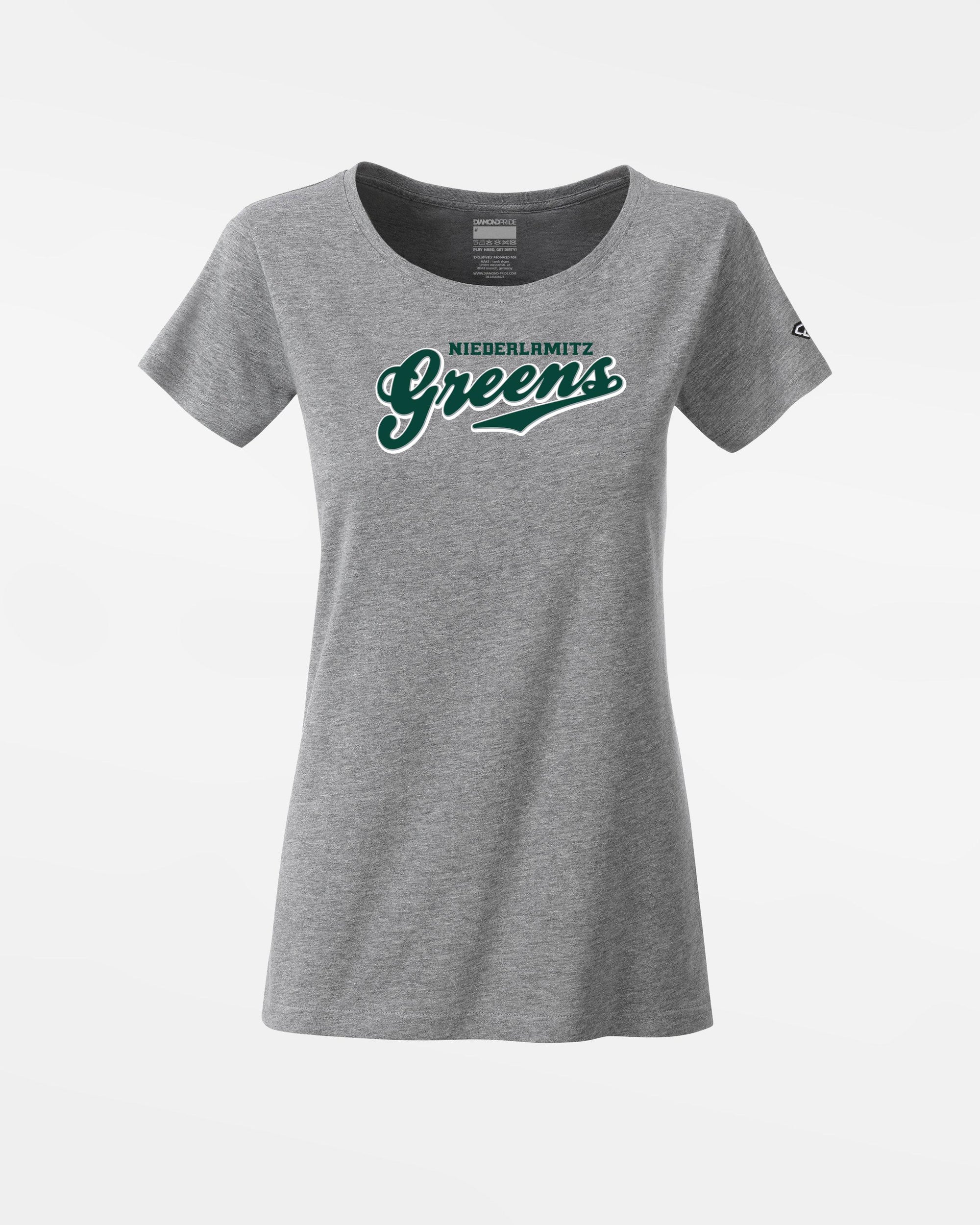 Diamond Pride Ladies Premium Light T-Shirt "Niederlamitz Greens", Script, heather grau-DIAMOND PRIDE