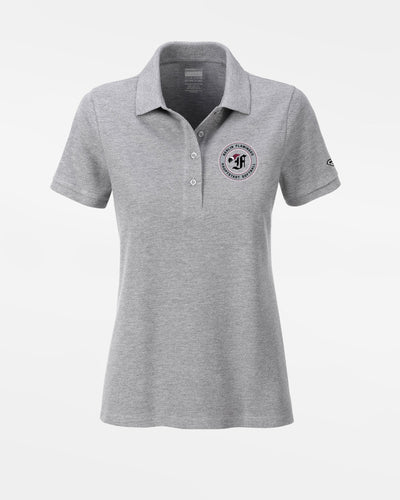 Diamond Pride Ladies Premium Polo-Shirt, "Berlin Flamingos", Crest Softball, heather grau-DIAMOND PRIDE