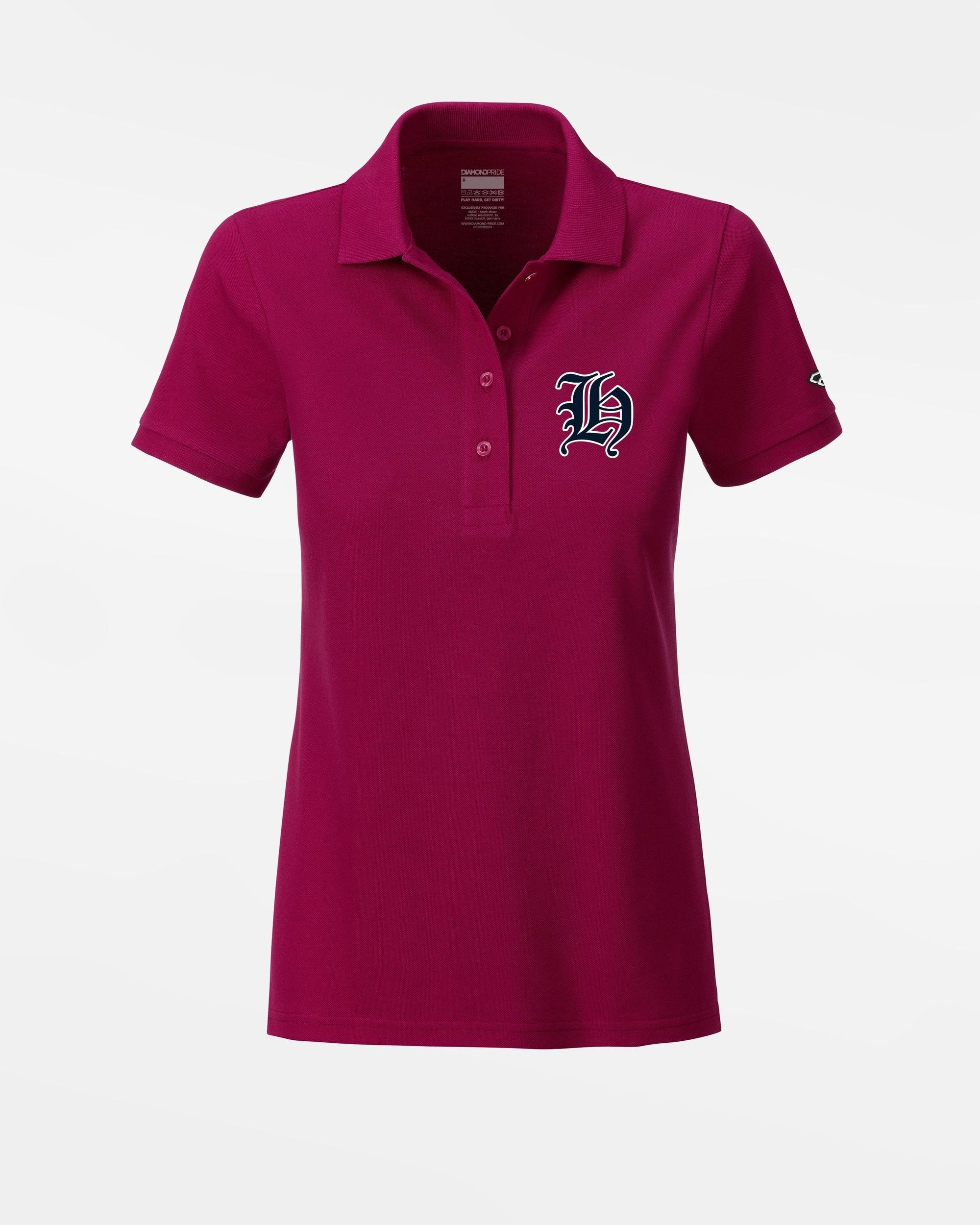 Diamond Pride Ladies Premium Polo-Shirt "Tübingen Hawks", H, maroon rot-DIAMOND PRIDE
