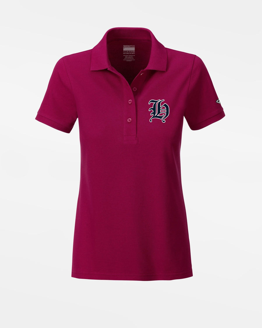 Diamond Pride Ladies Premium Polo-Shirt "Tübingen Hawks", H, maroon rot-DIAMOND PRIDE