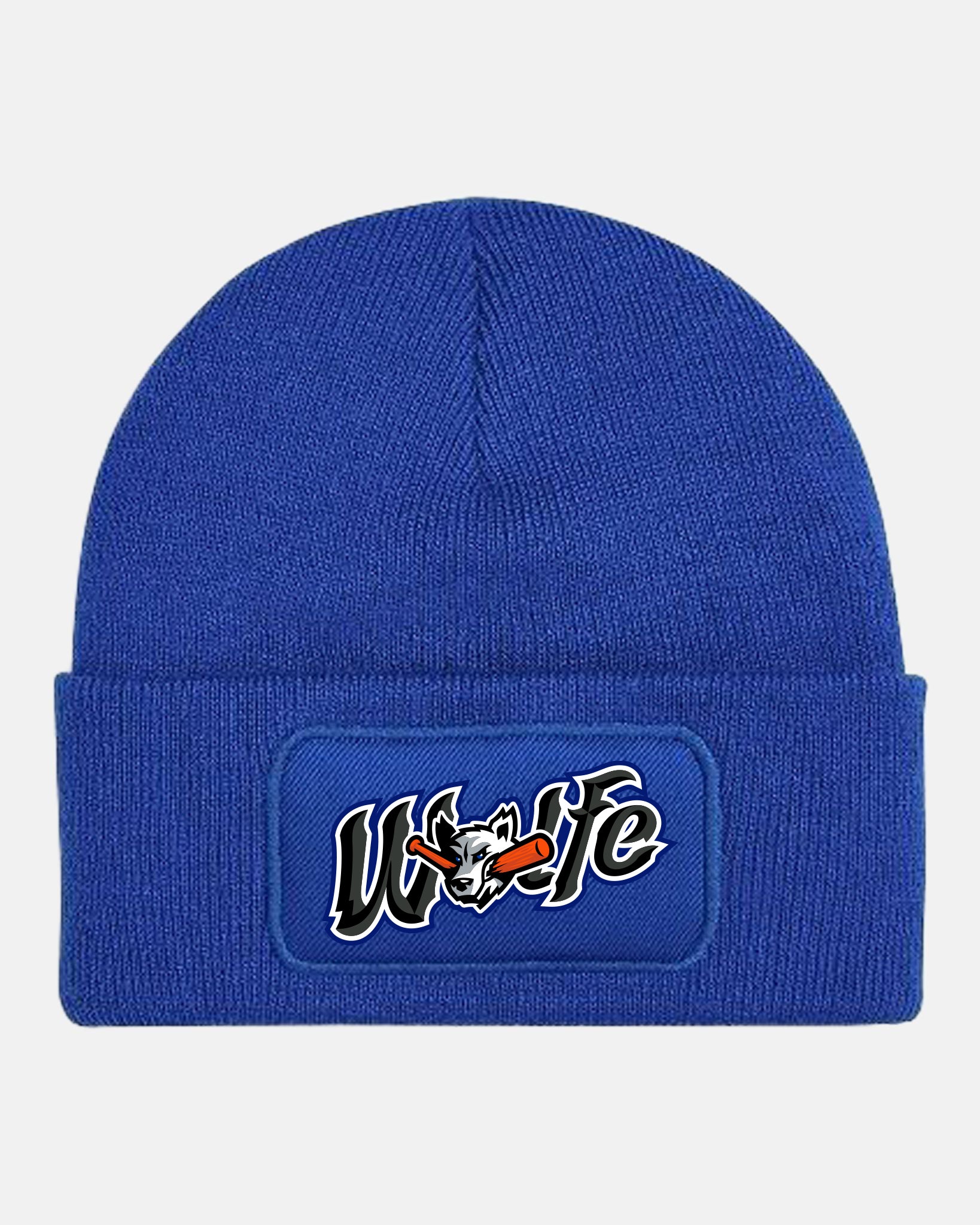 Diamond Pride Patch Beanie "Laufer Wölfe", NVY Script, royal blau
