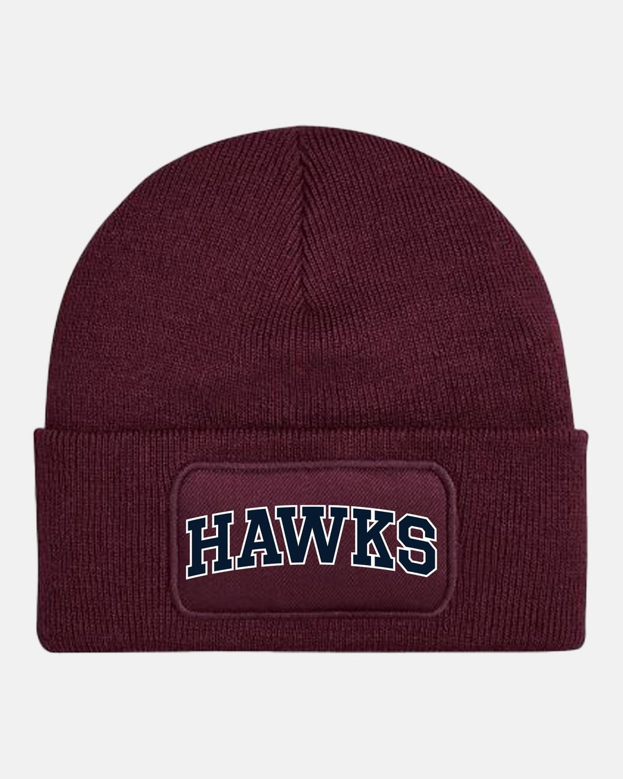 Diamond Pride Patch Beanie "Tübingen Hawks", Script, maroon-rot