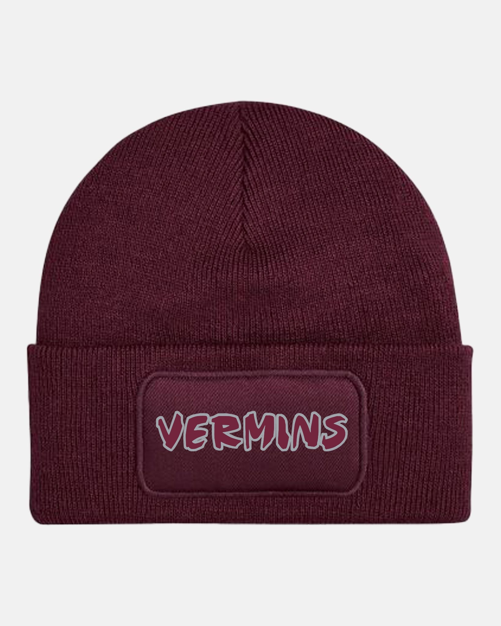 Diamond Pride Patch Beanie "Wesseling Vermins", Vermins, maroon-rot