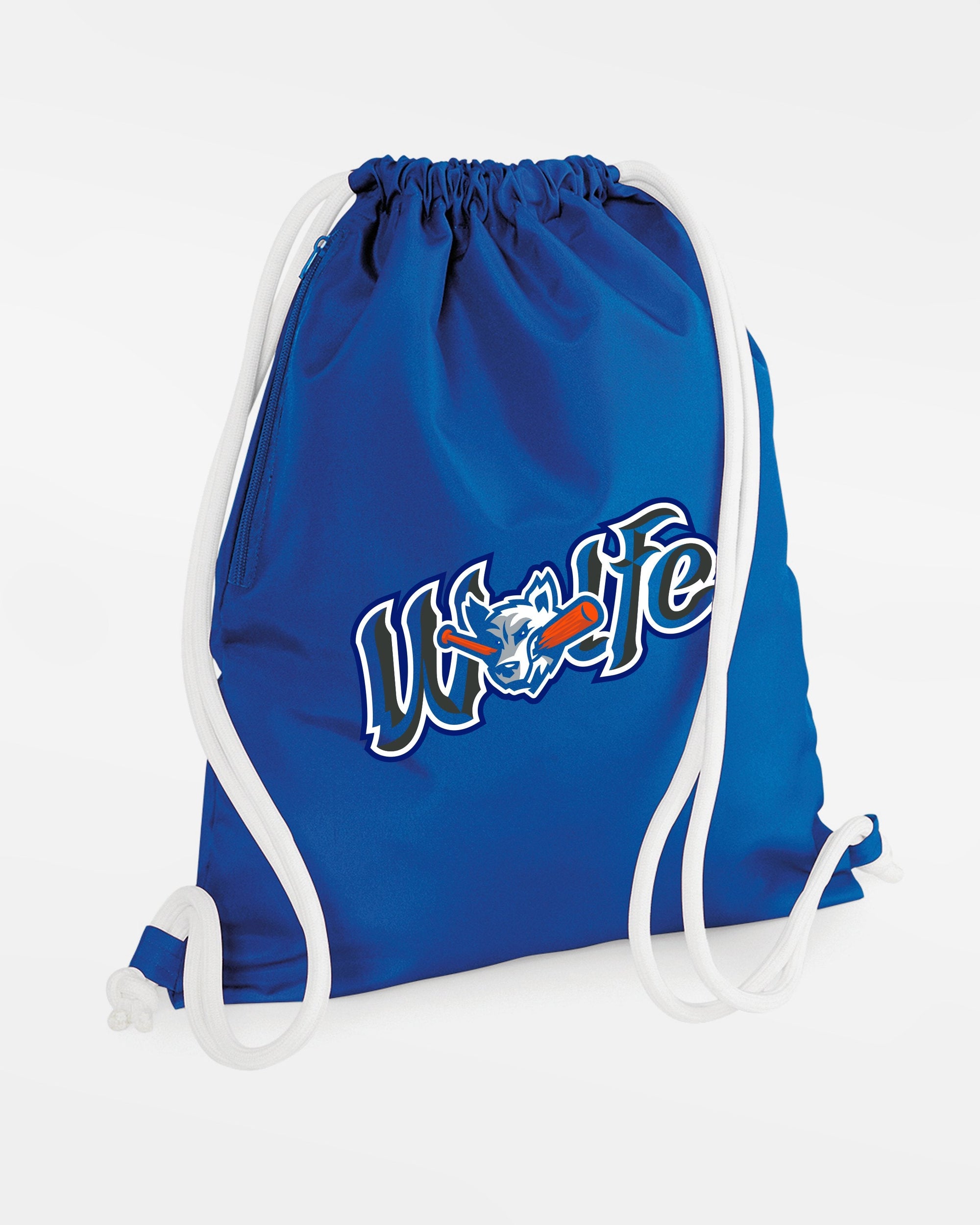 Diamond Pride Performance GymBag "Laufer Wölfe", NVY Script, royal blau - weiss-DIAMOND PRIDE