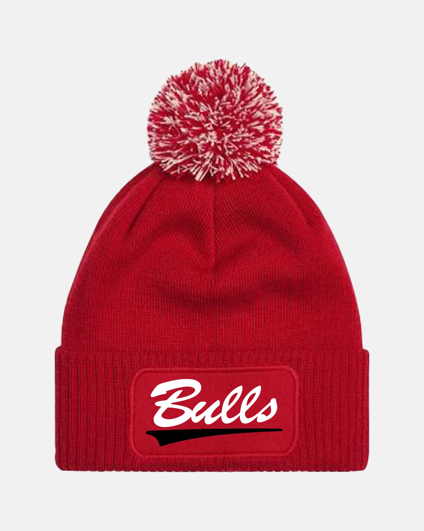 Diamond Pride PomPom Patch Beanie "Hard Bulls", Script, rot