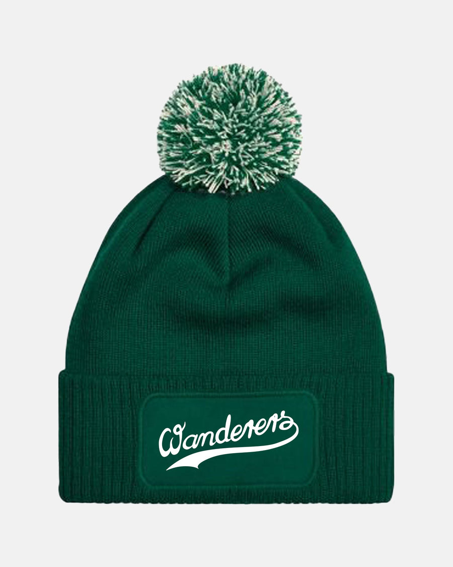 Diamond Pride PomPom Patch Beanie "Herrenberg Wanderers", Wanderers, dunkelgrün