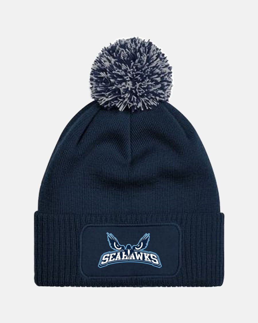 Diamond Pride PomPom Patch Beanie "Kiel Seahawks", Eyes & Seahawks, navy blau
