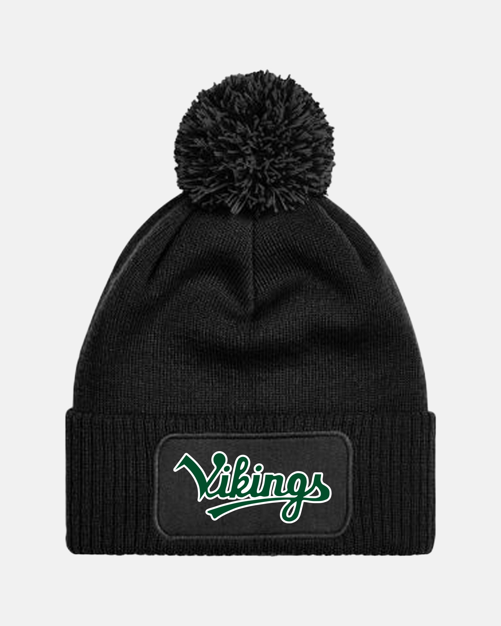 Diamond Pride PomPom Patch Beanie „Kufstein Vikings“, Script, schwarz