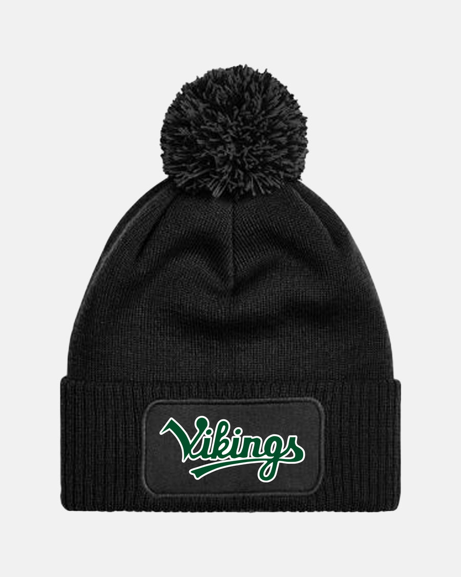 Diamond Pride PomPom Patch Beanie „Kufstein Vikings“, Script, schwarz