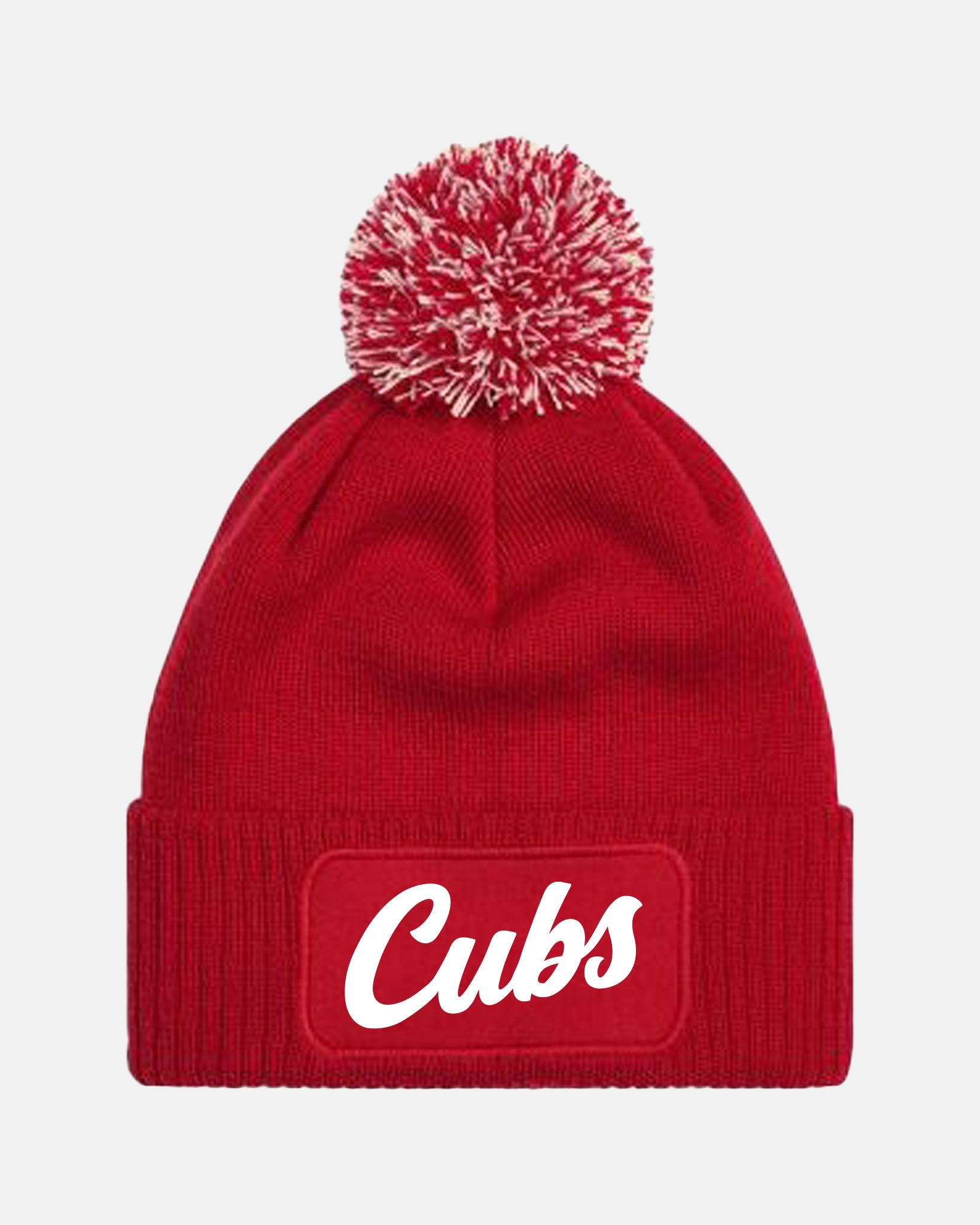 Diamond Pride PomPom Patch Beanie "Mühldorf Cubs", Script, rot