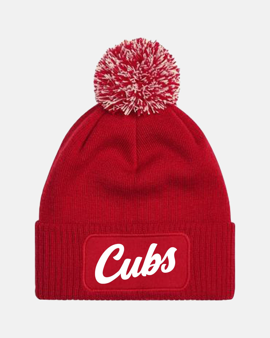 Diamond Pride PomPom Patch Beanie "Mühldorf Cubs", Script, rot