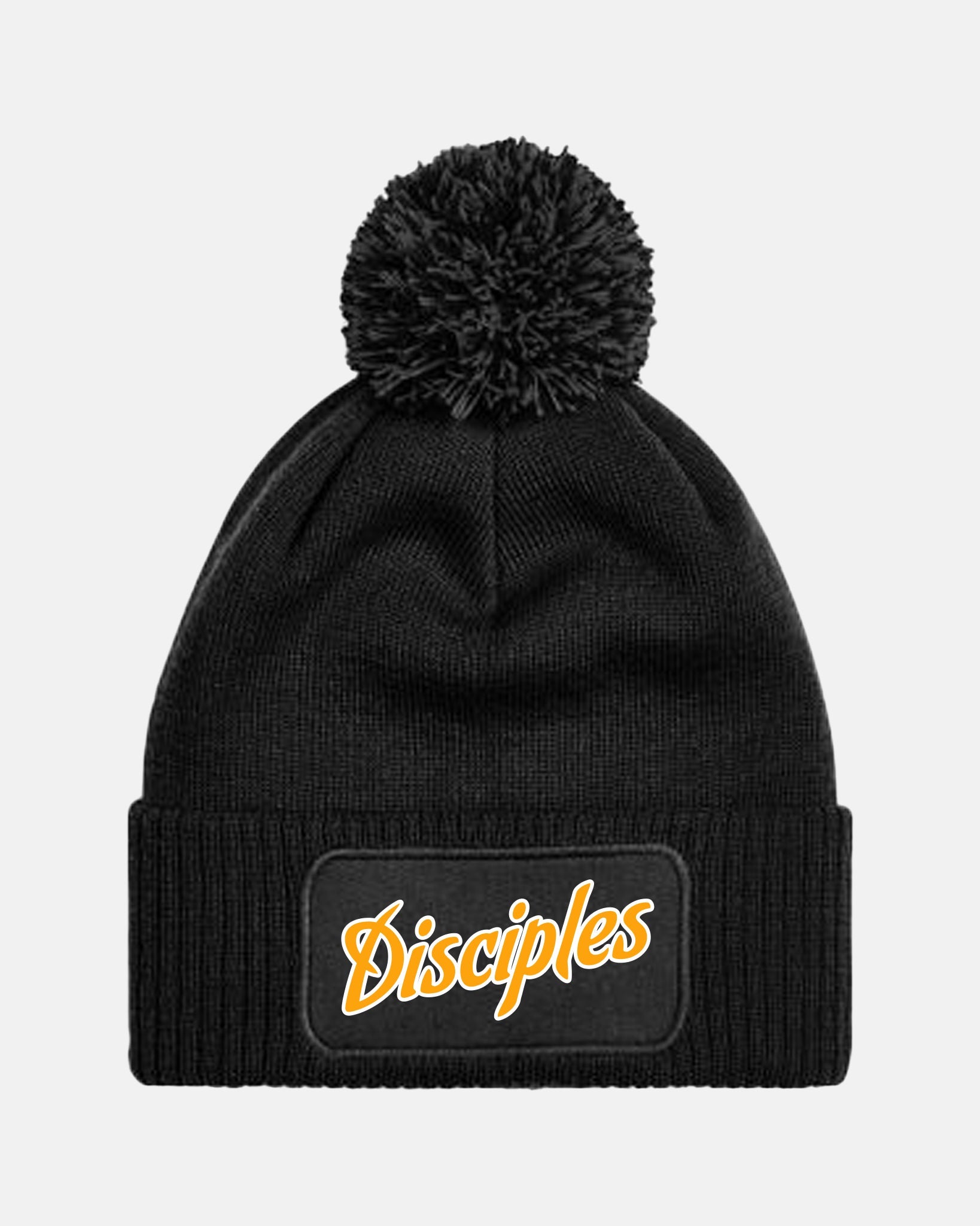 Diamond Pride PomPom Patch Beanie "Munich-Haar Disciples", Script, schwarz