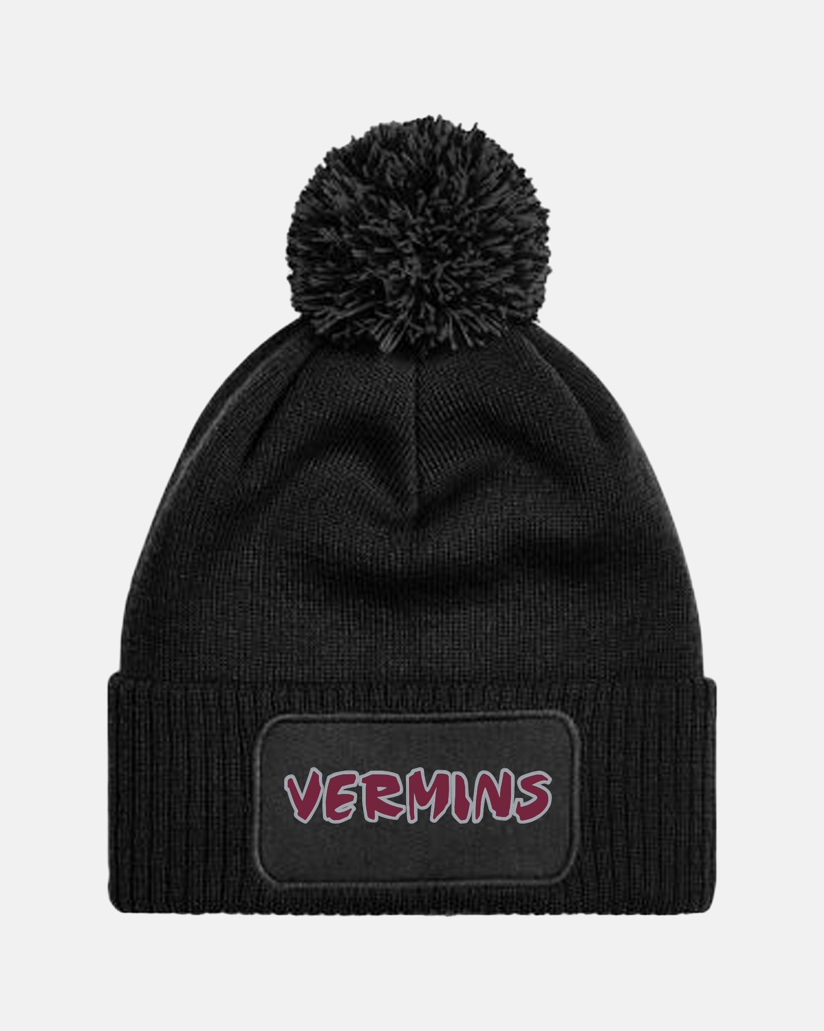 Diamond Pride PomPom Patch Beanie "Wesseling Vermins", Vermins, schwarz